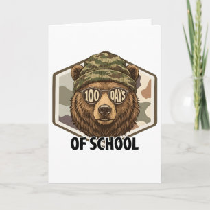 100 Days of School Bear woodland animal outdoor Card
