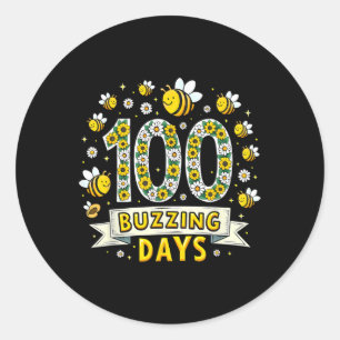 100 Days Of School Bees 100 Buzzing Days 1 Classic Round Sticker