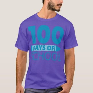 100 Days of School Blue Crayon T-Shirt