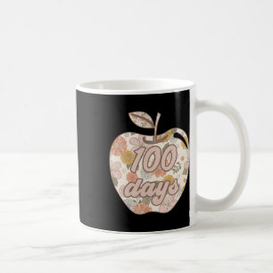 100 Days Of School Boho Apple Flower Teacher Kids Coffee Mug