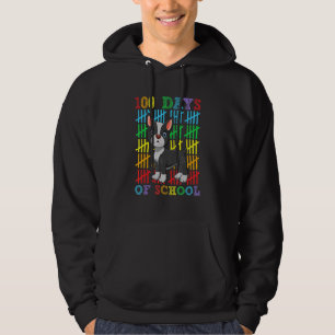 100 Days of School Boston Terrier 100th Day Schoo Hoodie