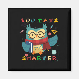 100 Days Of School Boy Girl Gift Smarter Owl Lover Magnet