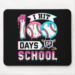 100 Days Of School Boys Baseball Drip 100th Day Ki Mouse Pad