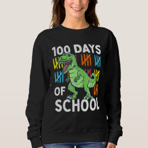 100 Days Of School Boys Dinosaur 100th Day Dino Sweatshirt