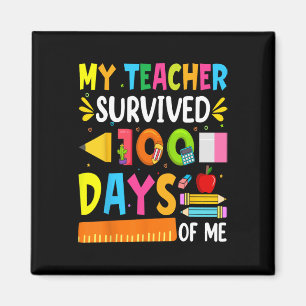 100 Days Of School Boys Girls Kids Teacher Gift Fu Magnet