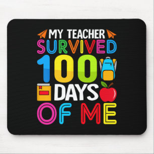 100 Days Of School Boys Girls Kids Teacher Gift Fu Mouse Pad