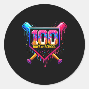 100 Days Of School Boys Kids 100th Day Of School B Classic Round Sticker