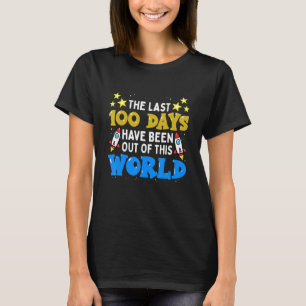 100 Days Of School Boys Outer Space Astronaut Rock T-Shirt
