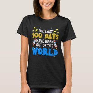 100 Days Of School Boys Outer Space Astronaut Rock T-Shirt