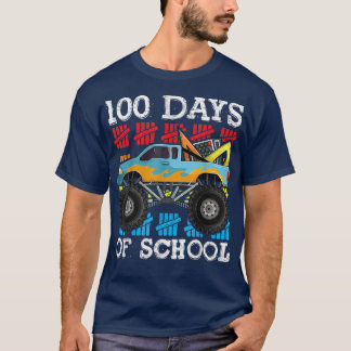 100 Days Of School Boys Shirt, Monster Truck Kids  T-Shirt