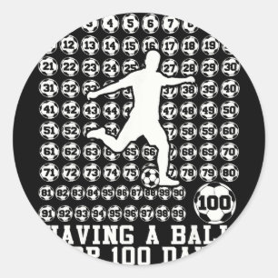 100 Days Of School Boys Soccer 100th Day Of School Classic Round Sticker