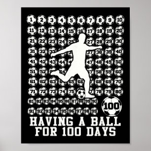 100 Days Of School Boys Soccer 100th Day Of School Poster