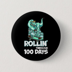 100 Days Of School Boys Teacher 100th Day T Rex Ou 6 Cm Round Badge