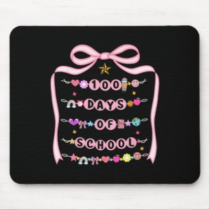 100 Days Of School Bracelets Coquette Bow Teacher Mouse Pad
