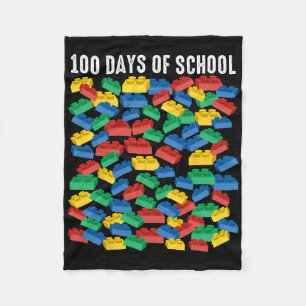 100 Days Of School Building Blocks Master Builder  Fleece Blanket