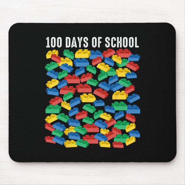 100 Days Of School Building Blocks Master Builder  Mouse Pad (Front)