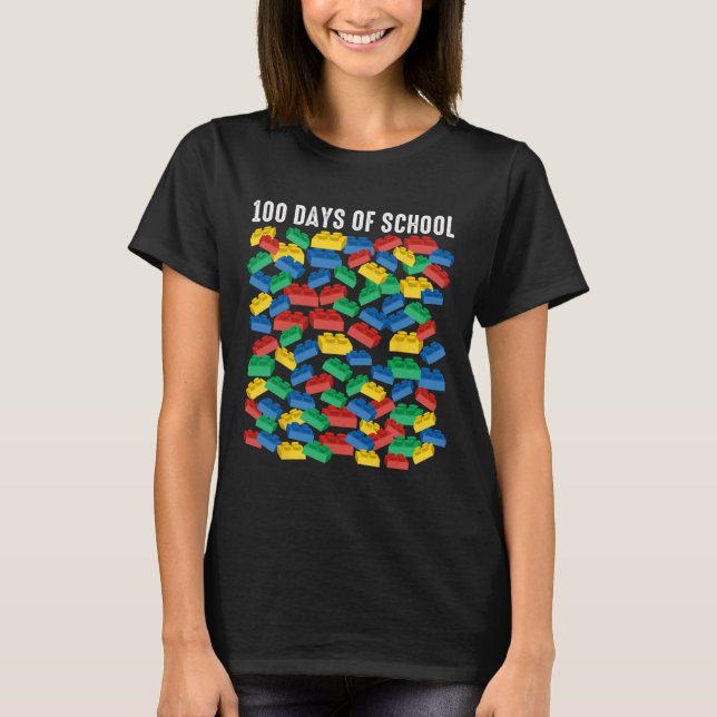 100 Days Of School Building Blocks Master Builder  T-Shirt (Front)