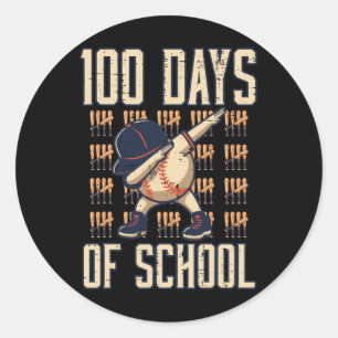 100 Days Of School Bysebyll Dab 100th Day Boys Kid Classic Round Sticker