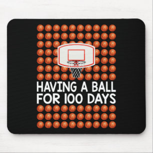 100 Days Of School Bysketbyll For Boys Girls Kids Mouse Pad