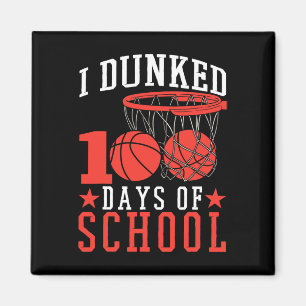 100 Days Of School Bysketbyll Kids Magnet