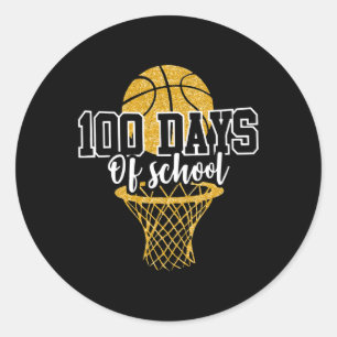 100 Days Of School Bysketbyll Teachers 100th Day O Classic Round Sticker