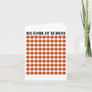 100 Days Of School Bysketll 100th Teacher  Card