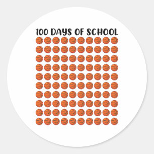 100 Days Of School Bysketll 100th Teacher Classic Round Sticker