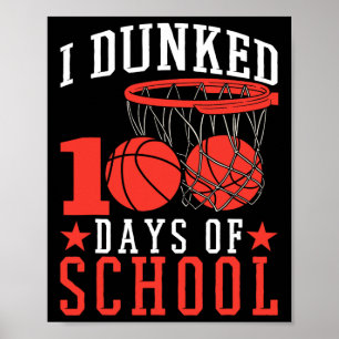 100 Days Of School Bysketll Kids  Poster