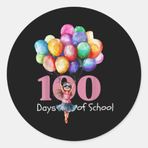 100 Days Of School Celebration Outfit Kids, Girls  Classic Round Sticker