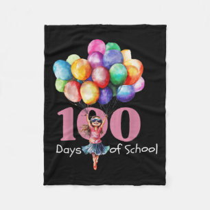100 Days Of School Celebration Outfit Kids, Girls Fleece Blanket