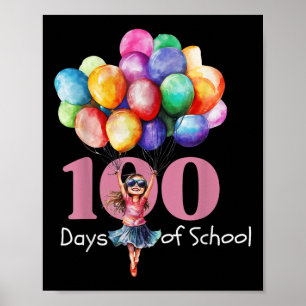 100 Days Of School Celebration Outfit Kids, Girls Poster