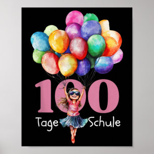 100 Days Of School Celebration Outfit Kids, Girls Poster