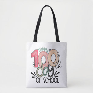 100 days of school celebration tote bag