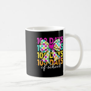100 Days Of School Chequered Bow Teacher 100th Day Coffee Mug