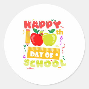 100 Days of School  Classic Round Sticker