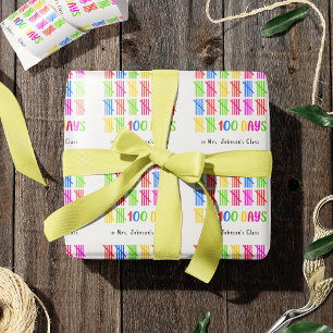 100 Days of School Colourful Tally Mark Wrapping Paper