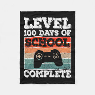 100 Days Of School Complete Gamer Boys Video Games Fleece Blanket