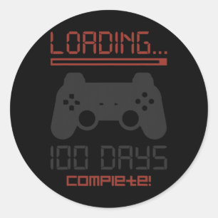 100 Days Of School Complete Gamer Video Games Boys Classic Round Sticker