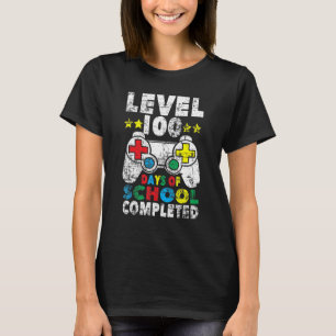 100 Days of School Completed Gamer Boy Level Up T-Shirt