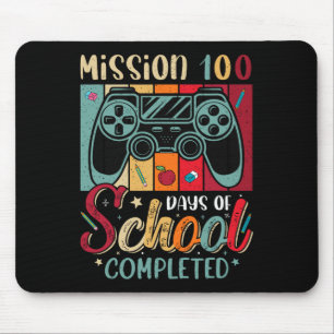 100 Days Of School Completed Gamer Kids 100th Day Mouse Pad