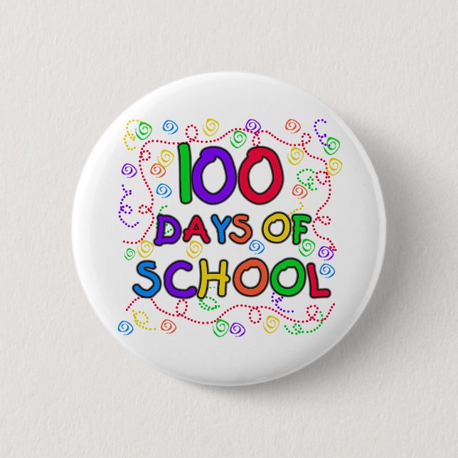 100 Days of School Confetti Tshirts and Gifts 6 Cm Round Badge (Front)