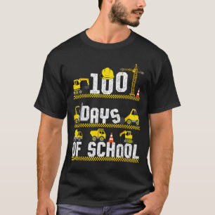 100 Days Of School Construction Truck 100th Day Bo T-Shirt