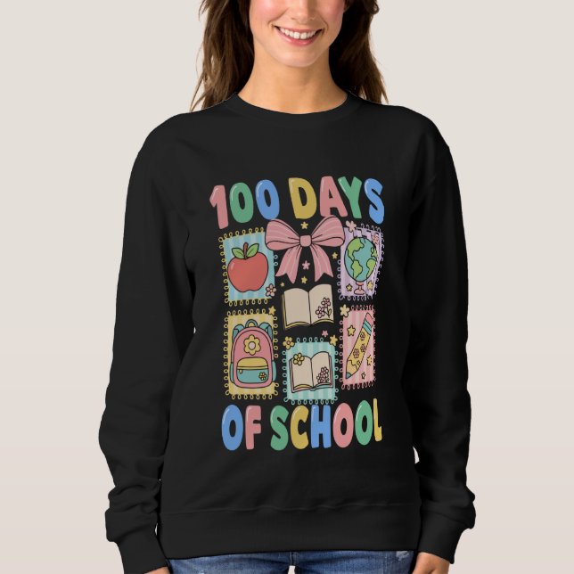 100 Days of School Coquette 100 Days Smarter 100th Sweatshirt (Front)