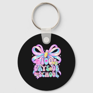 100 days of school coquette bow 100th day for girl key ring