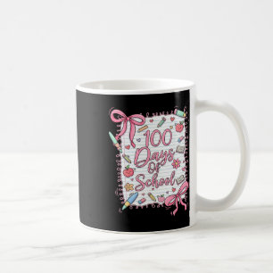 100 Days Of School Coquette Bow For Girls 100th Da Coffee Mug