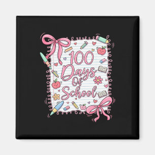100 Days Of School Coquette Bow For Girls 100th Da Magnet
