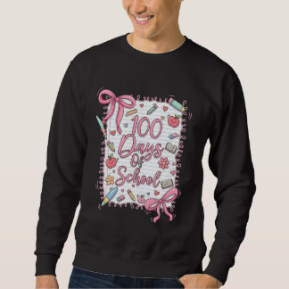 100 Days of School Coquette Bow for Girls 100th Da Sweatshirt