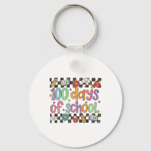 100 Days Of School Crayon Handwriting Style Teache Key Ring