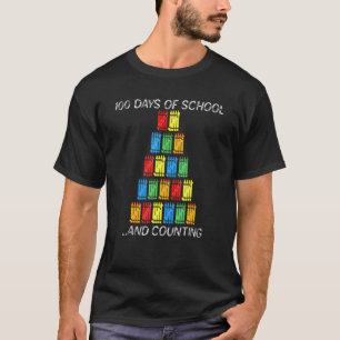 100 Days Of School Crayon Hash Marks 100th Day Tea T-Shirt