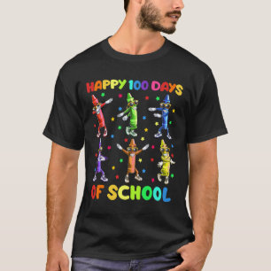 100 Days Of School Crayons Dancing 100th Day Schoo T-Shirt